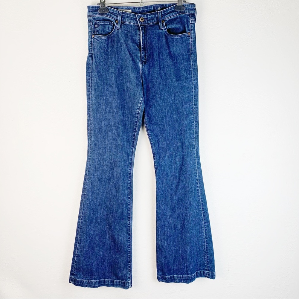 AG Adriano Goldschmied Janis High Rise Flare Dark Wash Women's Denim Jeans 31